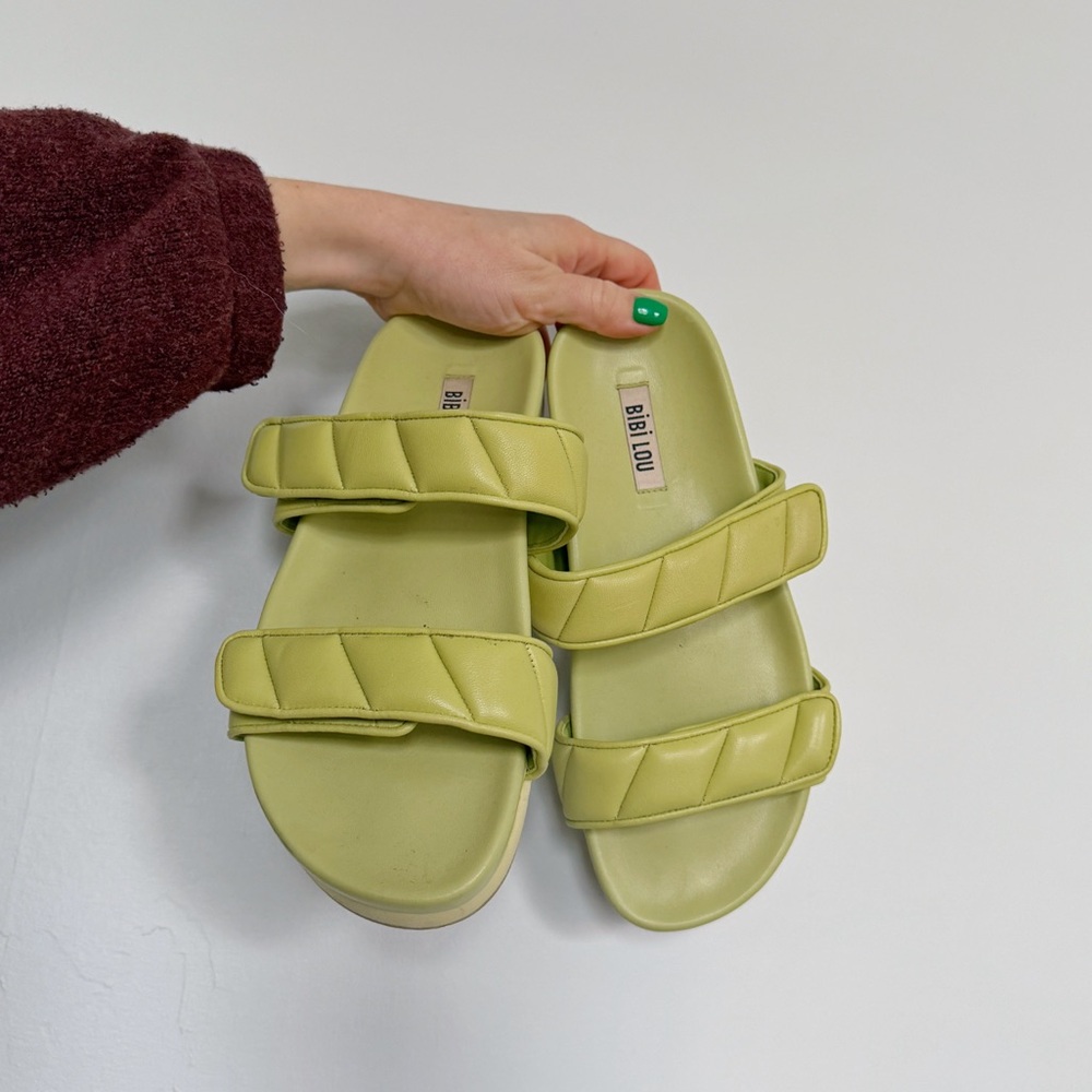 Bibi Lou Cortona Puff-Strap Slide Sandals